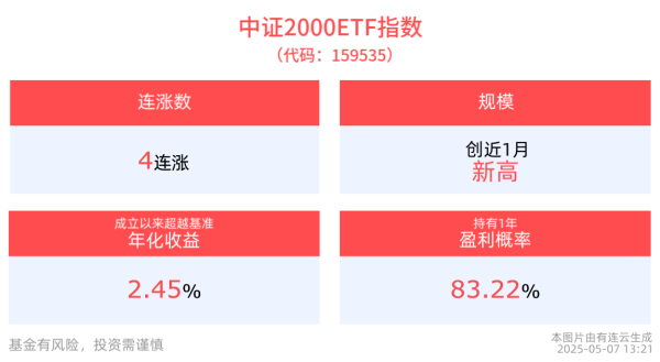 公赢网配资 小盘股掀涨停潮，中证2000ETF指数(159535)冲击4连涨，最新规模创近1月新高！