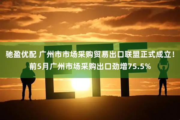 驰盈优配 广州市市场采购贸易出口联盟正式成立！前5月广州市场采购出口劲增75.5%