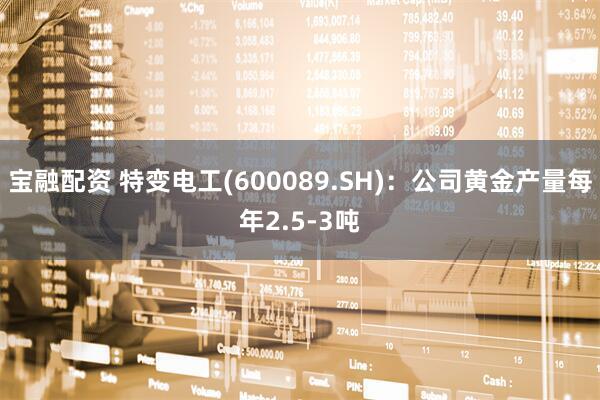 宝融配资 特变电工(600089.SH)：公司黄金产量每年2.5-3吨