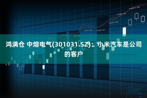 鸿满仓 中熔电气(301031.SZ)：小米汽车是公司的客户